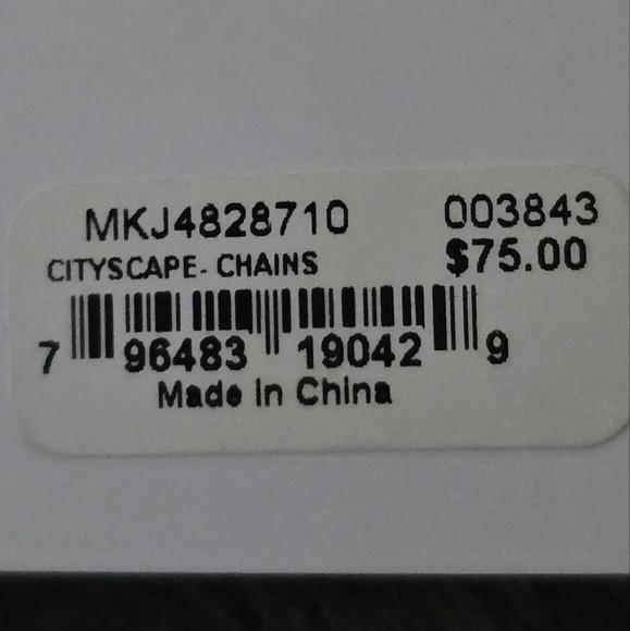 Michael Kors "Cityscape chains" Gold tone Hoop Earrings  2"  NWT - Picture 5 of 5